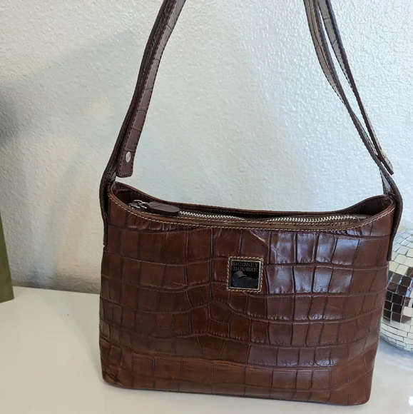 Rare Made in Italy Croc embossed DOONEY and Bourke convertible handbag - Picture 2 of 12